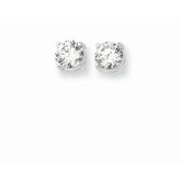 Sterling Silver 7MM CZ Stud Earring